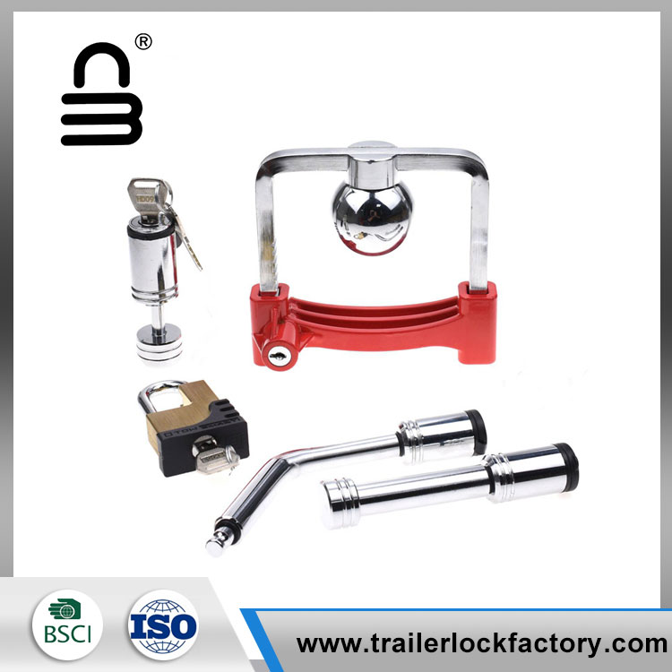 Red Trailer Hitch Lock Set